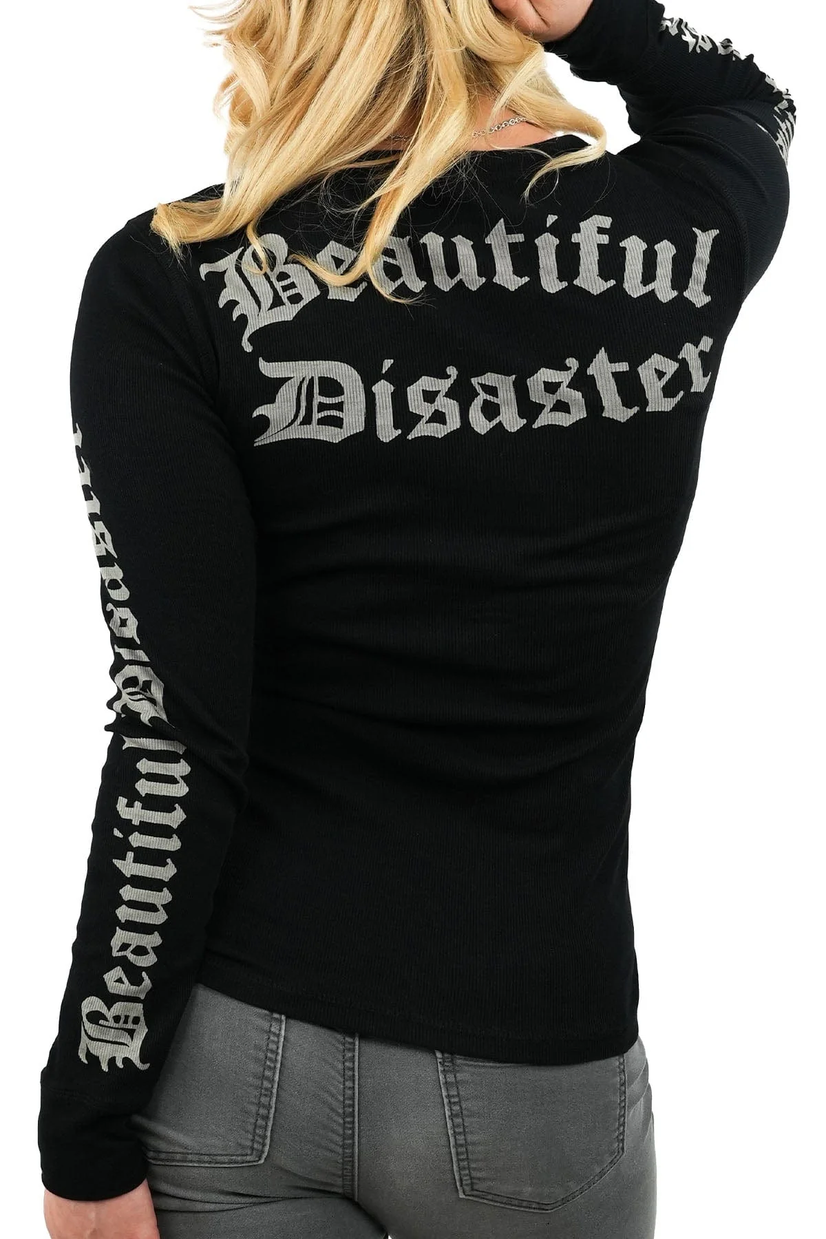 Beautiful Disaster Henley - Black - Image 11