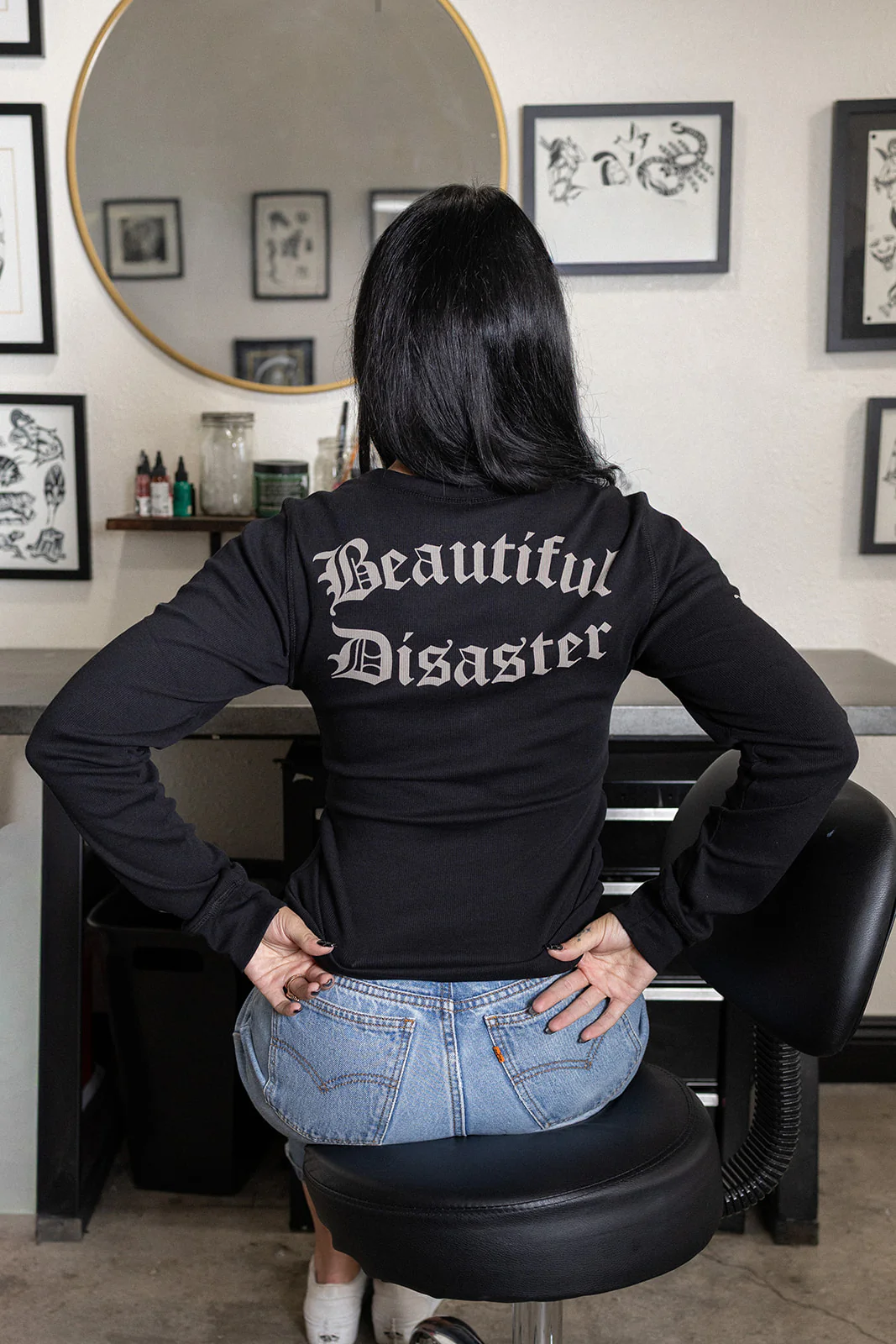 Beautiful Disaster Henley - Black - Image 3