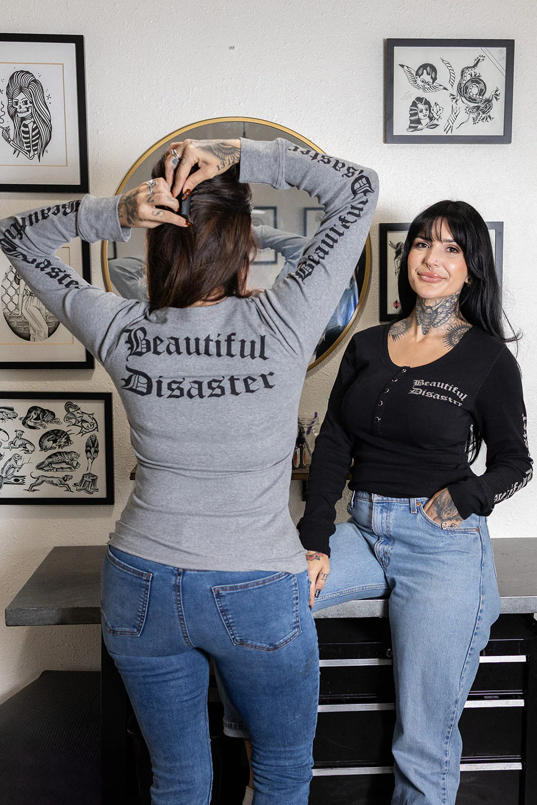 Beautiful Disaster Henley - Gray - Image 6