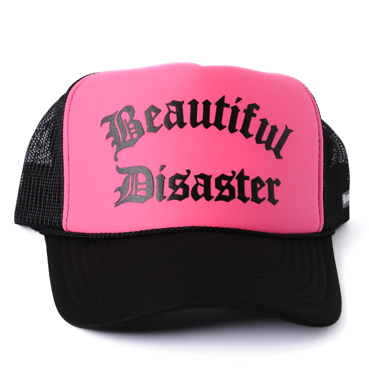 Beautiful Disaster Trucker Hat - Black/NeonPink - Image 3
