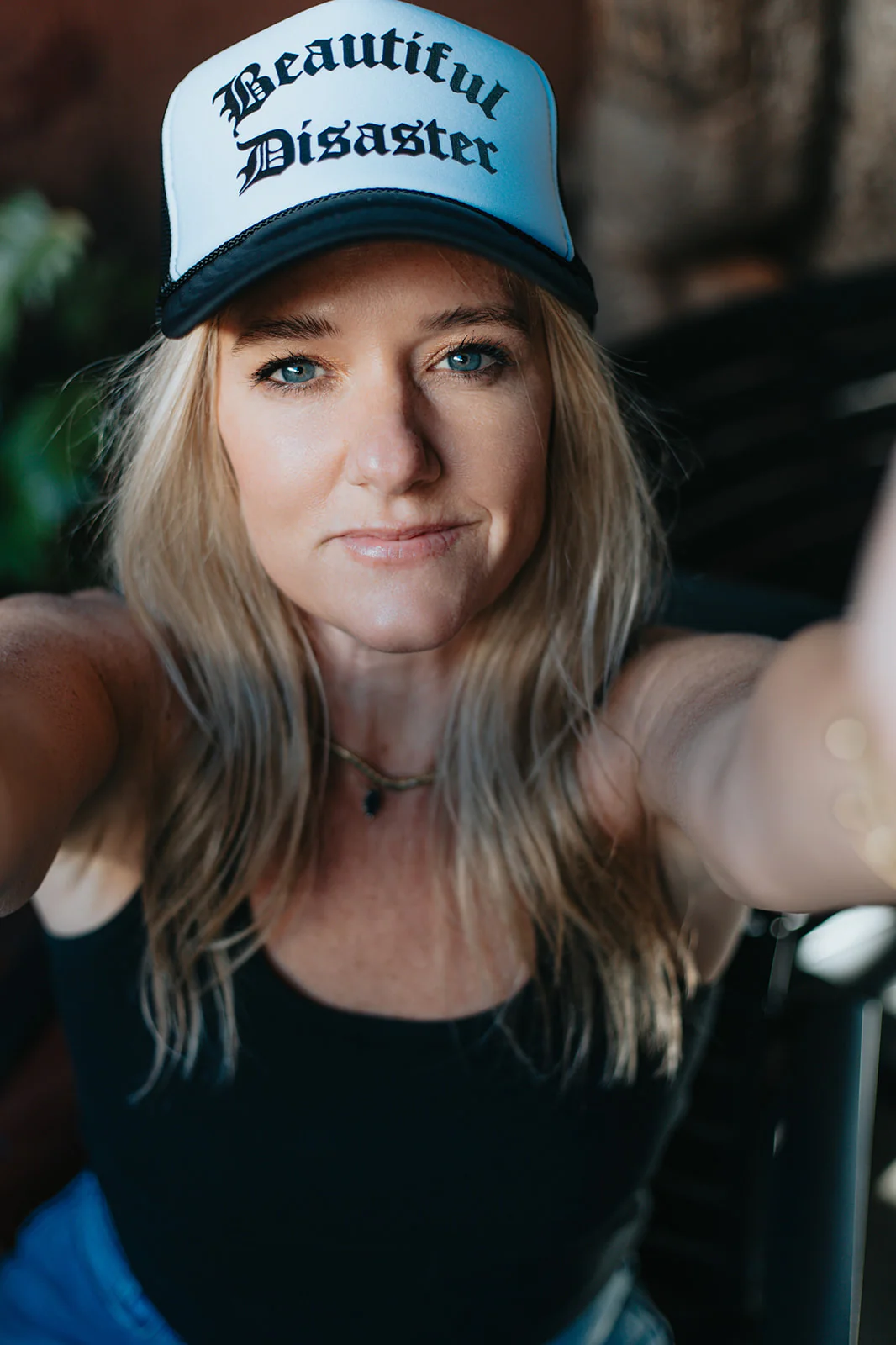 Beautiful Disaster Trucker Hat - Black/White - Image 3