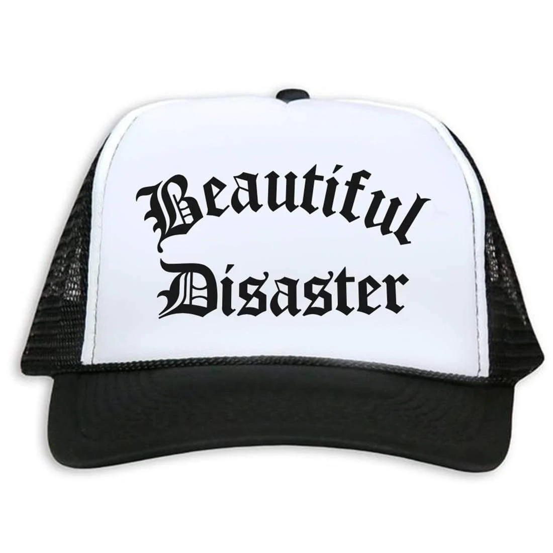 Beautiful Disaster Trucker Hat - Black/White - Image 4