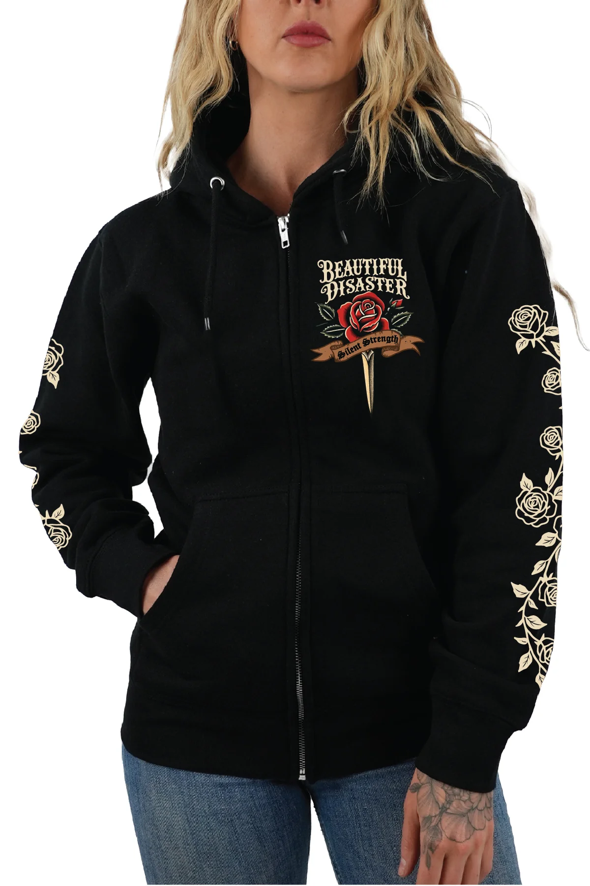 Silent Strength Zip Hoodie - Image 3
