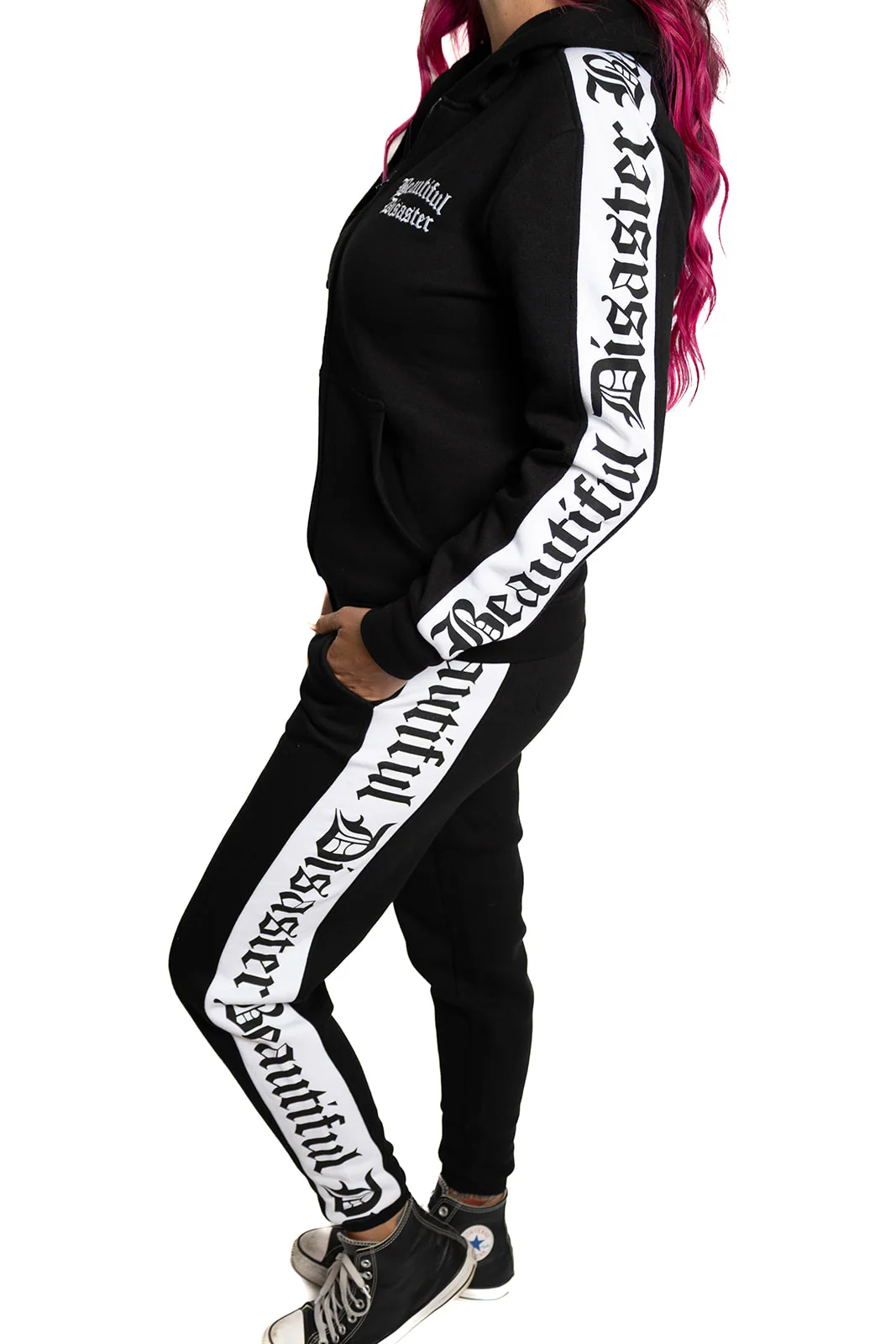 Punk Princess Sweatsuit Pant - Black/White - Image 5